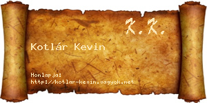 Kotlár Kevin névjegykártya