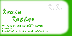 kevin kotlar business card